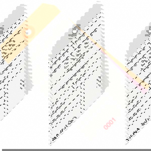 Blank Tag: 6-1/4'' High, Manila & White, Synthetic Paper